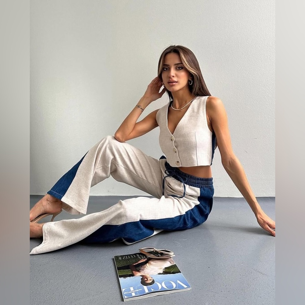 32. Two Piece Pant set with Vest